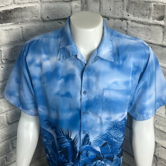 Surf Guru Polynesian Hawaiian Tropical Print Short Sleeve Casual Shirt - Picture 2 of 8